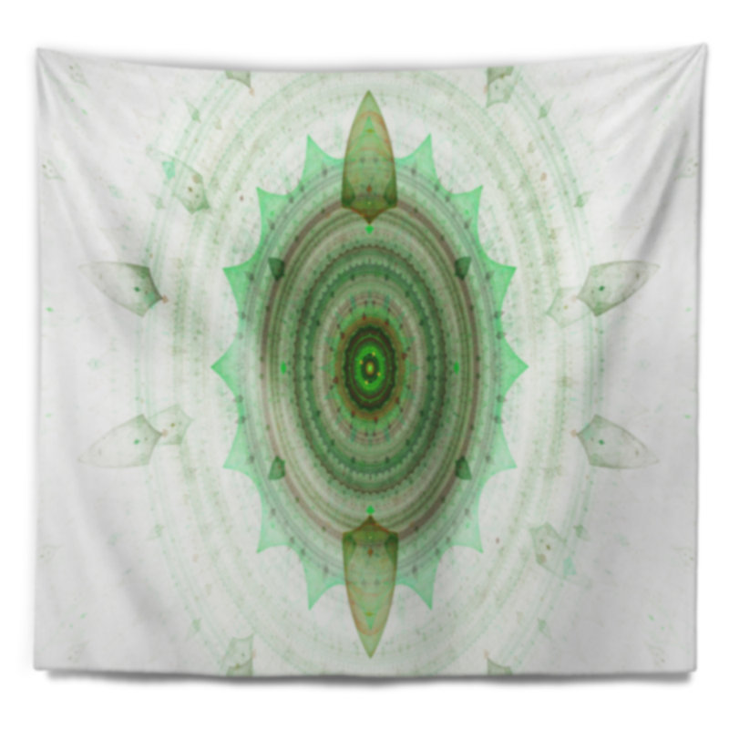 Tapisserie sphère de couleur vert et obscure abstract light, H 50 po x l 60 po