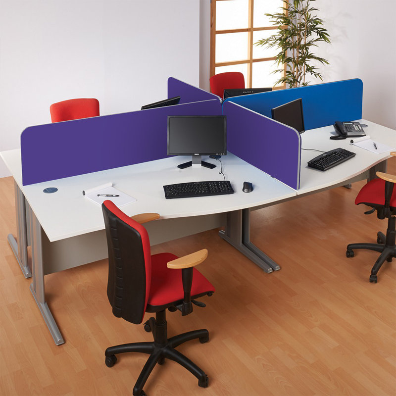 Desk Dividers, 40cm H x 120cm W x 3cm D, Purple