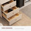 Bureau rectangulaire en pierre blanche et bois manufacturé avec tiroirs-523675103-523675089