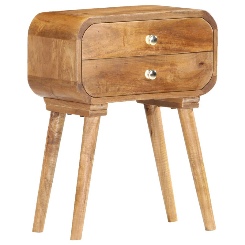 Bedside Cabinet 16.9" x 11.8" x 22.8" Solid Mango Wood