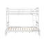 Lit superposé simple sur lit double avec garde-corps, structure en bois robuste au fini blanc pour chambre d'enfant