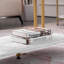 39.37in White Marble-look Density Board Tabletop Gold-painted Iron Frame Rectangular Double-layer Coffee Table 