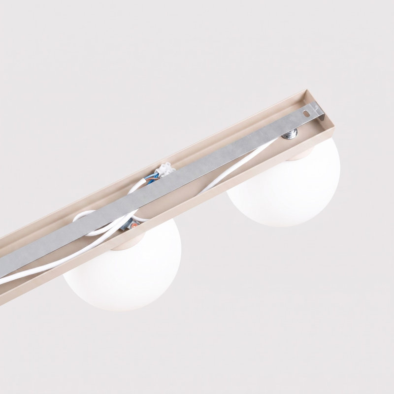 Yoli Steel Flush Mount, Beige, 120x12x14,5 cm, 6 Lights