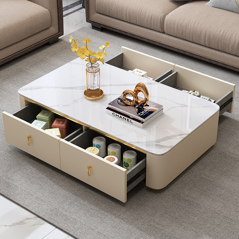 Table basse légère Light Luxury, H 13,8 po x L 63 po x l 31,5 po