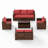 Azoriah 7 -  Person Oversized Armrest Outdoor Sectional Furniture Rattan Sets w/Storage Table-492175206