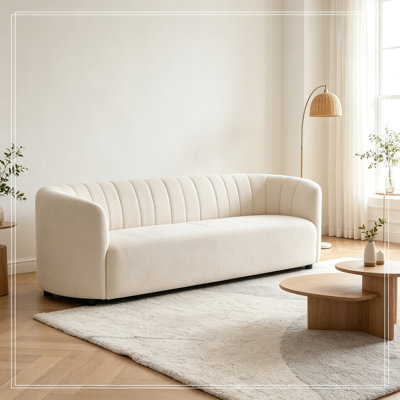 Canapé incurvé en chenille avec assise moelleuse