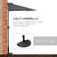 Outsunny 3(m) Half Parasol with Crank Handle for Balcony Garden-20355355