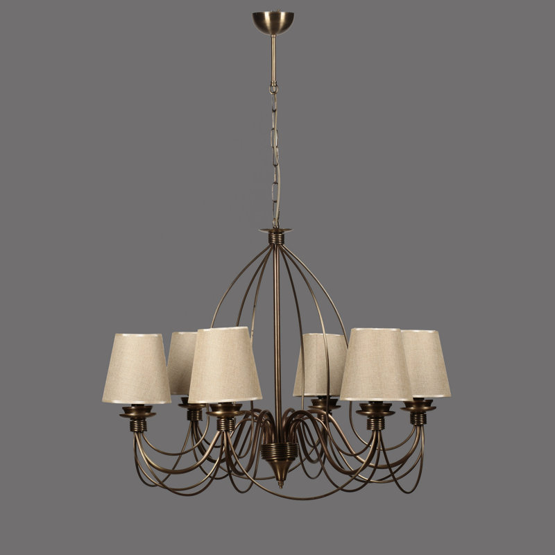 Lustre réglable Elegant, structure en métal, 23,6 po de diamètre x 23,6 - 35,4 po de hauteur | Douille E14 de 40 W maximum | Style américain traditionnel et glamour | Parfait pour le salon, la salle à manger ou le vestibule