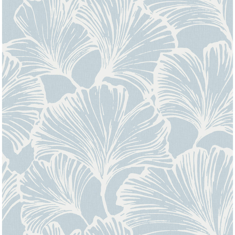 Papier peint feuille de ginkgo Kyoto Sky, Bleu