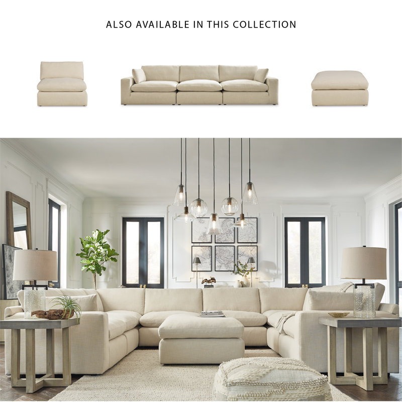 Elyza Upholstered 144'' Sofa, Ivory