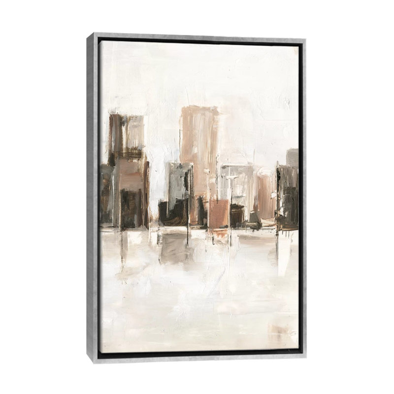 «Metropolitan Vista II» par Ethan Harper - reproduction d'art, H 48 po x l 32 po x P 1,5 po, Toile avec cadre argenté