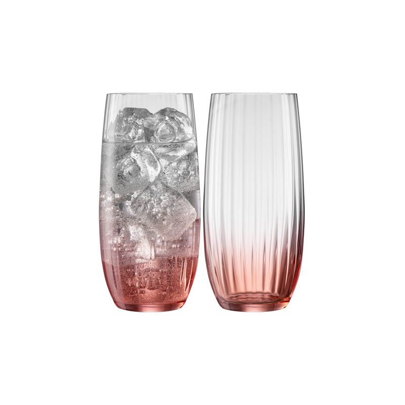 Briena 500ml Highball Glass Set, Blush