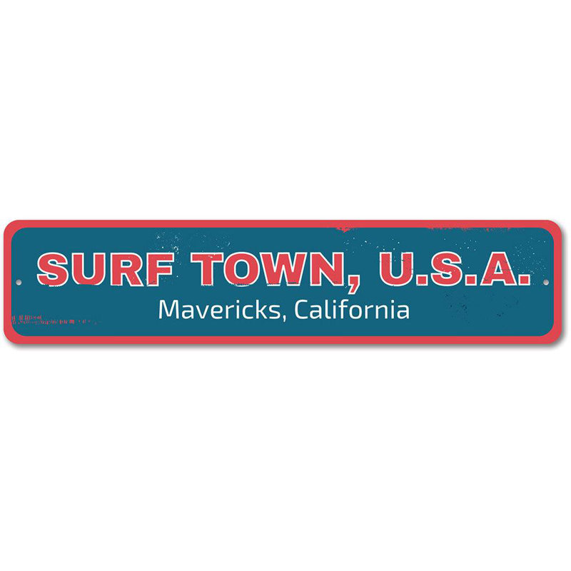 Panneau en aluminium Surf Town USA, H 6 po x l 24 po x P 0,06 po