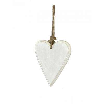 White Wooden Heart Ornament