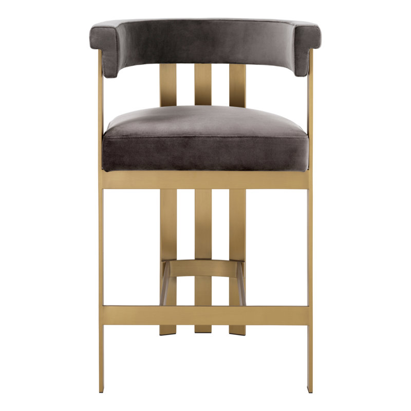 Clubhouse Upholstered Stool, Savona Gray, Counter Stool (27.17" Seat Height)