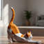 DIY Origami Stretched Cat Paper Model