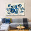 Aigue-marine floral sur crème sur toile-1886639069