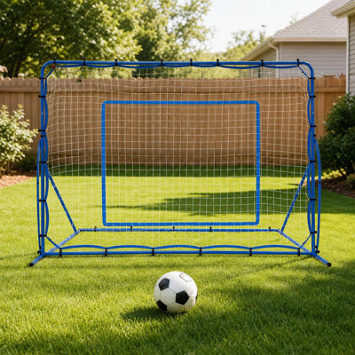 7x5 FT Soccer Rebounder Net, Adjustable Multi-Sport Bounce Back Trainer for Soccer, Baseball & Volleyball