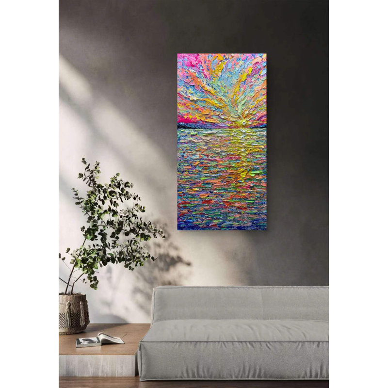 Peintures à l'huile abstraites modernes - L'éclat du lever du soleil - peinture acrylique