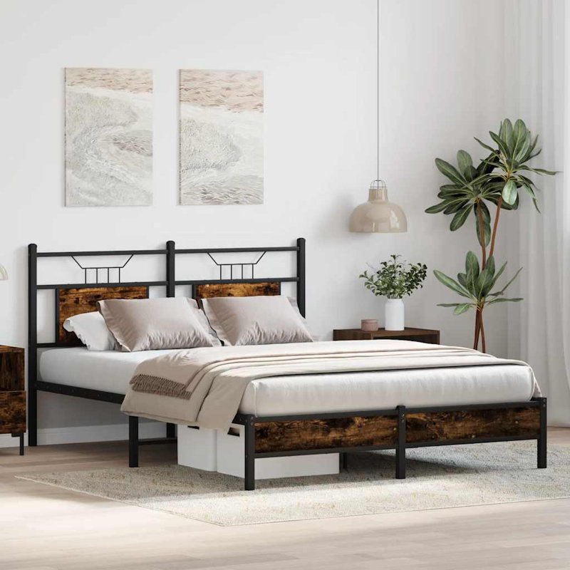 Bed Frame, 137 x 190cm, Smoked Oak