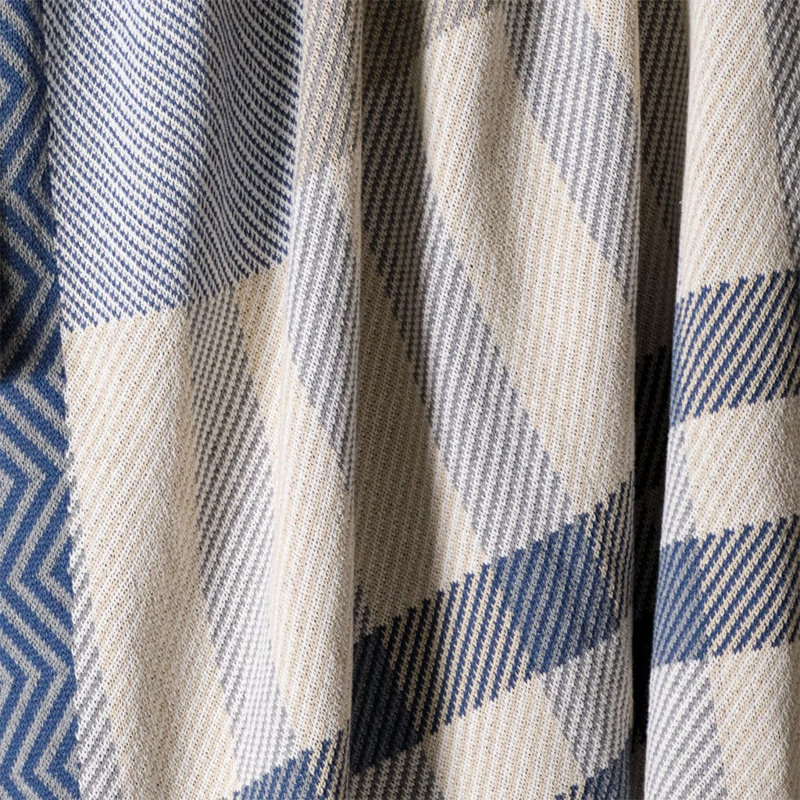 Plaid bleu en maille à chevrons In2Patchwork, Blue
