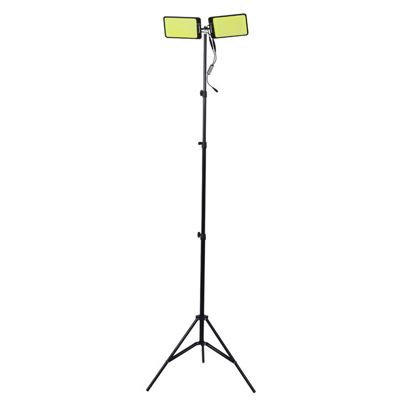 Éclairage de travail à double tête DEL avec trépied, éclairage portatif de 11 200 lumens