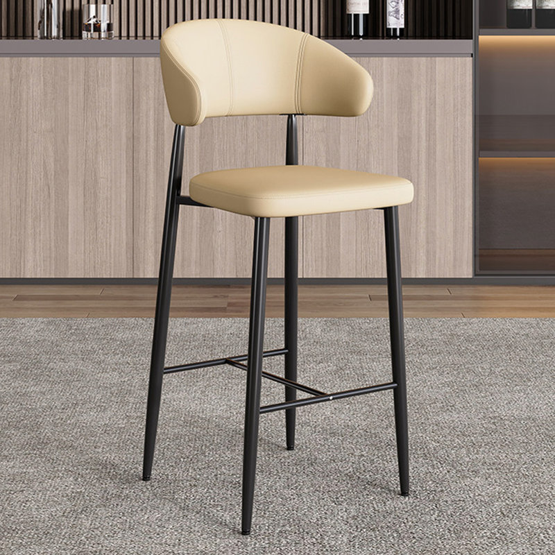 Chaise d'appoint à dossier bas beige (ensemble de 2), Beige, 25.59"
