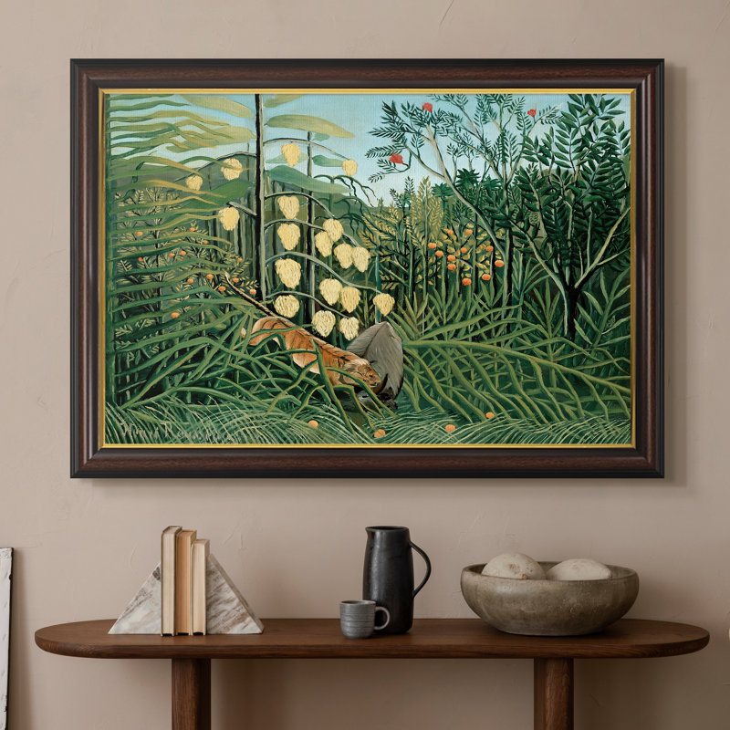 Fight entre un tigre et un buffle, 1908 - Henri Rousseau - Toile encadrée sur mesure, 16x22 INNER SIZE, Framed Canvas