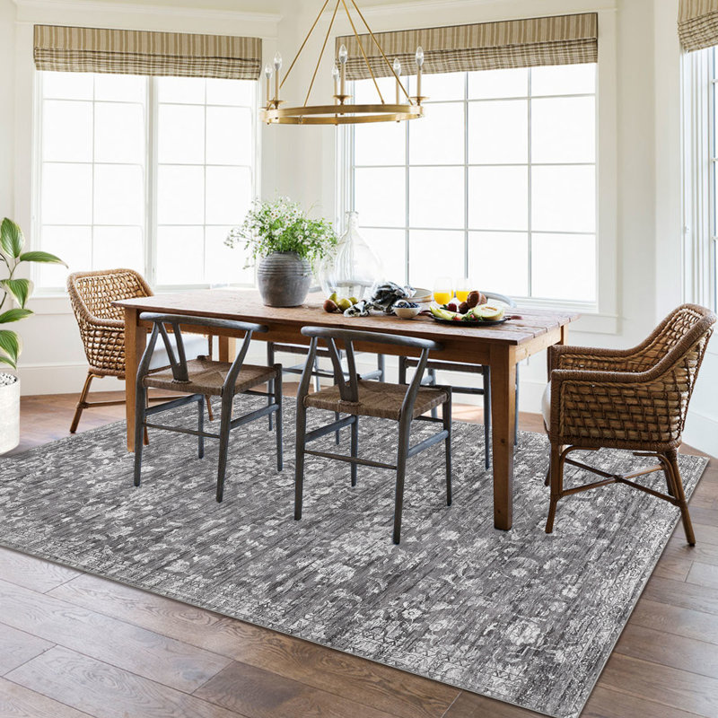 Tapis de chambre à coucher à motif floral antidérapant pour salon Boho, Rectangle 9 pi x 12 pi
