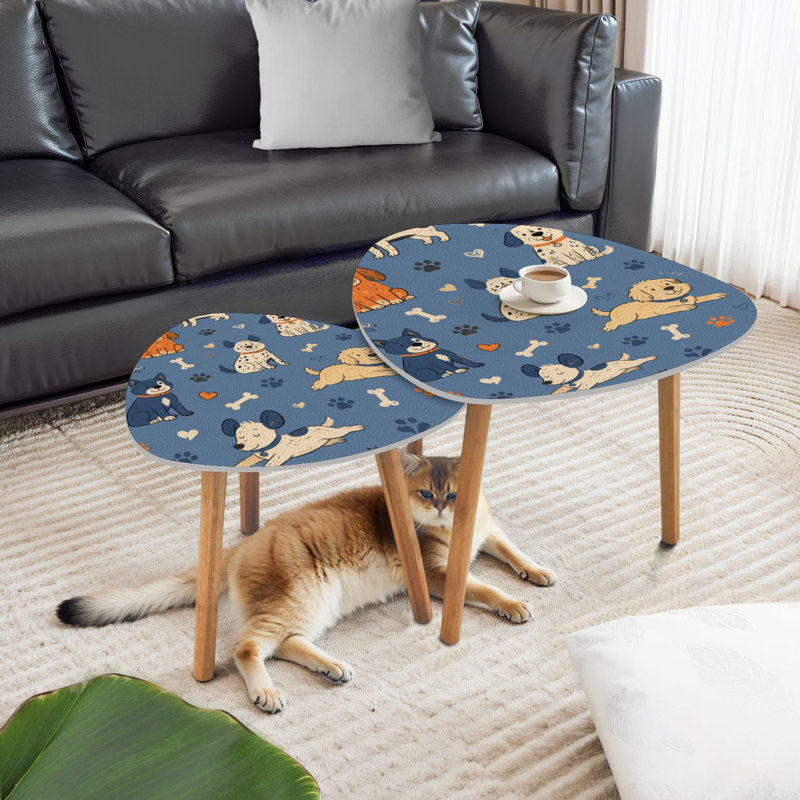 Ensemble de 2 tables basses gigognes Triangle