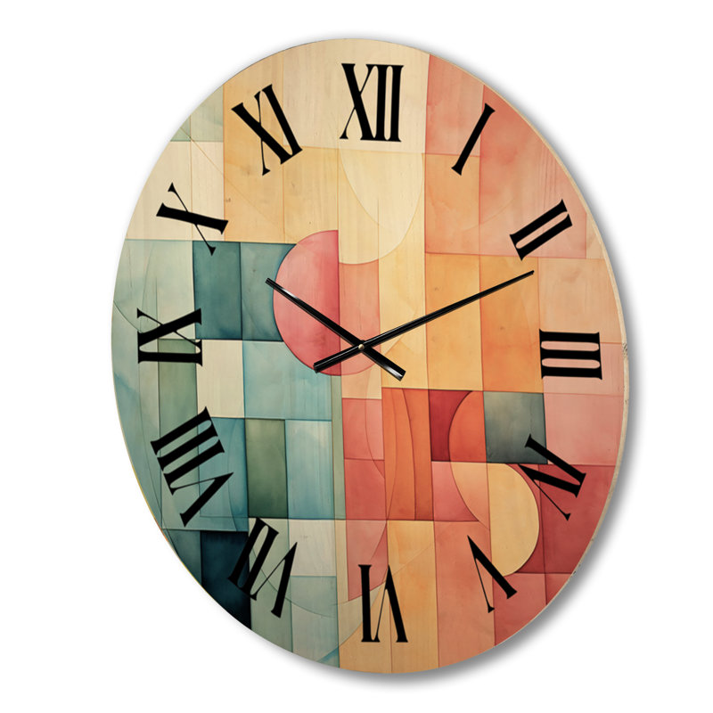 Horloge murale Cubism Experiment with Minimalist II - Paysages, Petit