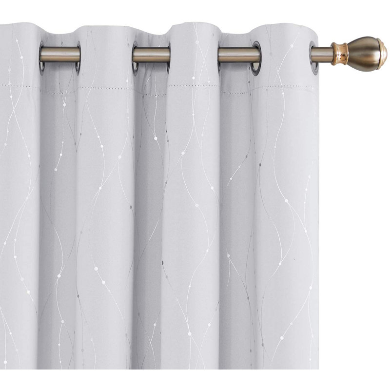 Cohmer Room Darkening Curtain Pair, 52" W x 84" L, Grayish White