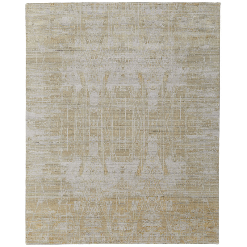 Eastfield Abstract Area Rug in Gold/Dash Ivory, Rectangle 8' x 10'