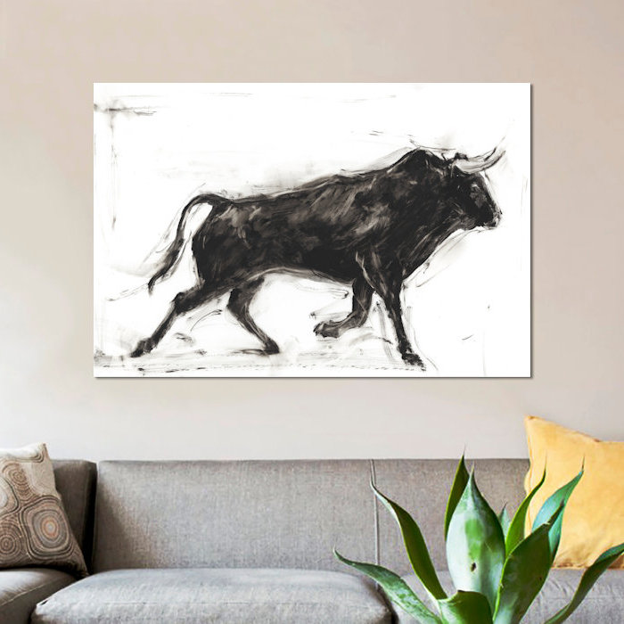 « toro ii », reproduction sur toile tendue, H 8 po x l 12 po x P 0,75 po, Pas de tapis, Toile tendue