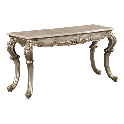 Table de canapé de 58 po avec dessus en marbre Hollace