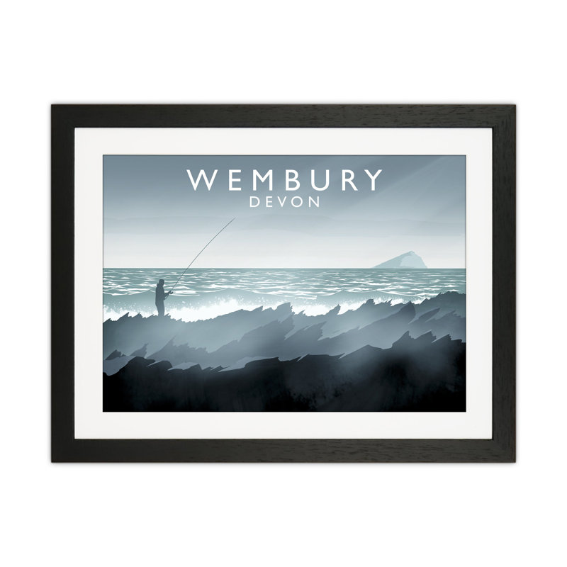 Wembury by Richard O'Neill - Print, Black Framed, 33.5cm H x 43.5cm W x 3cm D