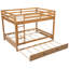 Grand lit superposé en bois avec lit gigogne, construction en pin, peu encombrant pour les petites chambres à coucher, instructions d'assemblage claires-1388015225