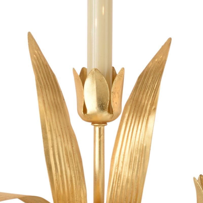 Lampe murale avec bougie 5 lumières dorée