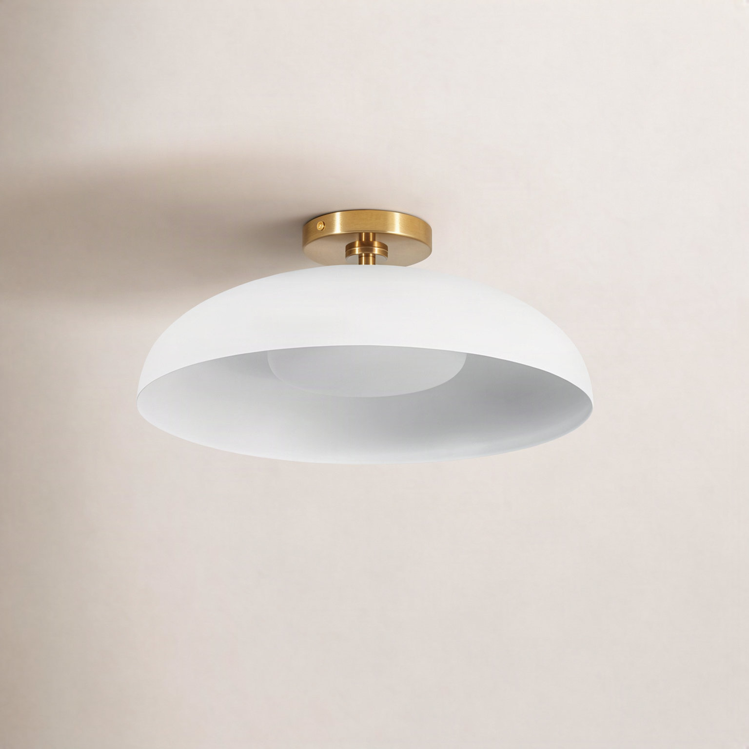 Single Light Semi Flush Mount, White