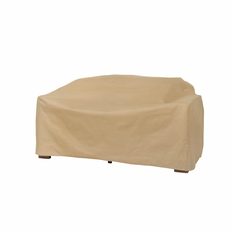 Modern Leisure Basics Patio Loveseat Cover, 55"L x 33"W x 38"H, Khaki, Dark Khaki