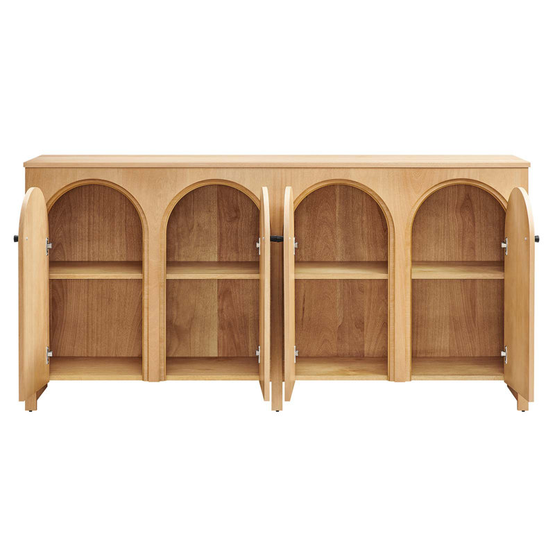 Appia 71" Oak Wood Veneer 4-Door Sideboard Cabinet