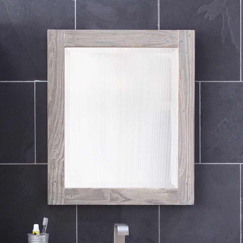 Miroir de salle de bain biseauté moderne et contemporain Americana, Bois flottant