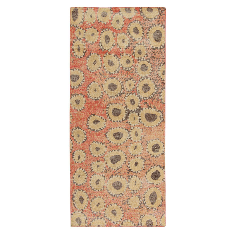 Distressed Homage Wool Geometric Area Rug, Runner 3' x 12'