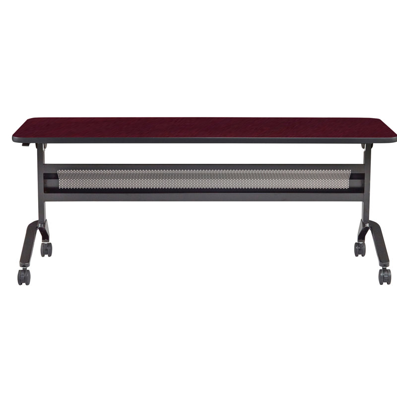 Regal Mahogany 24x72 Inch Rectangular Training Table with Black Frame