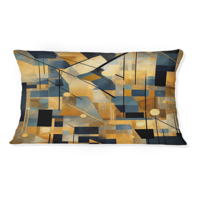 Coussin Gold Cubist Visions II - imprimé cubisme