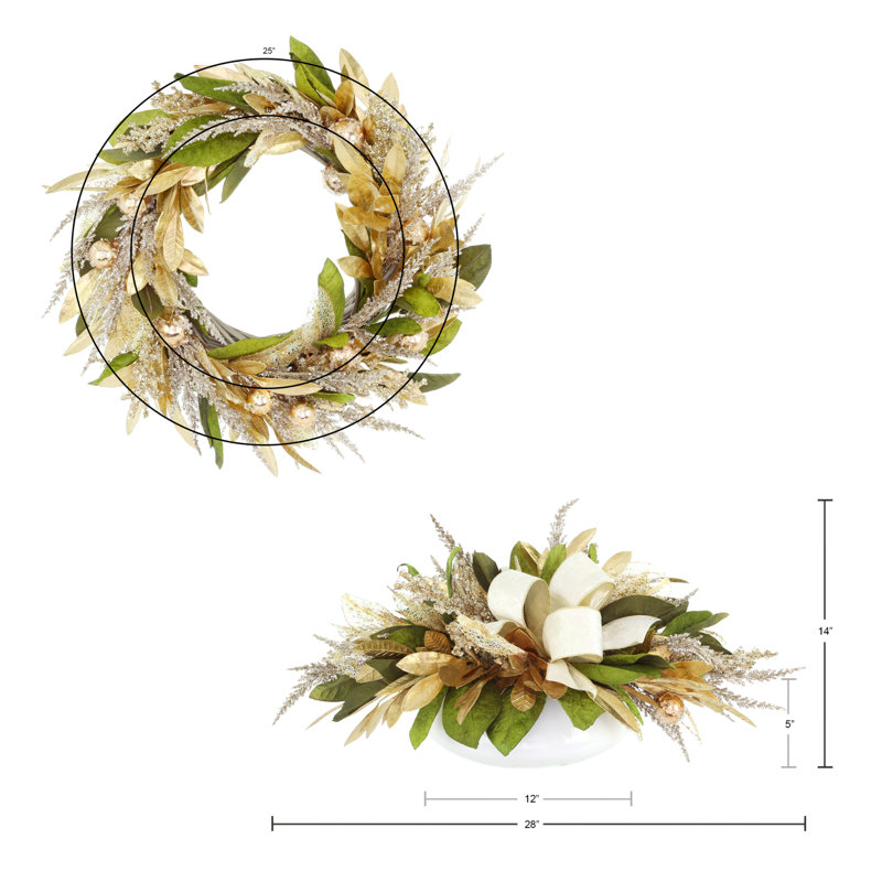 Couronne et centre de table Magnolia Holiday