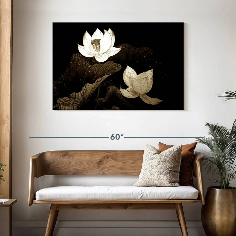 Fleurs de lotus Harnek, H 30 po x l 45 po