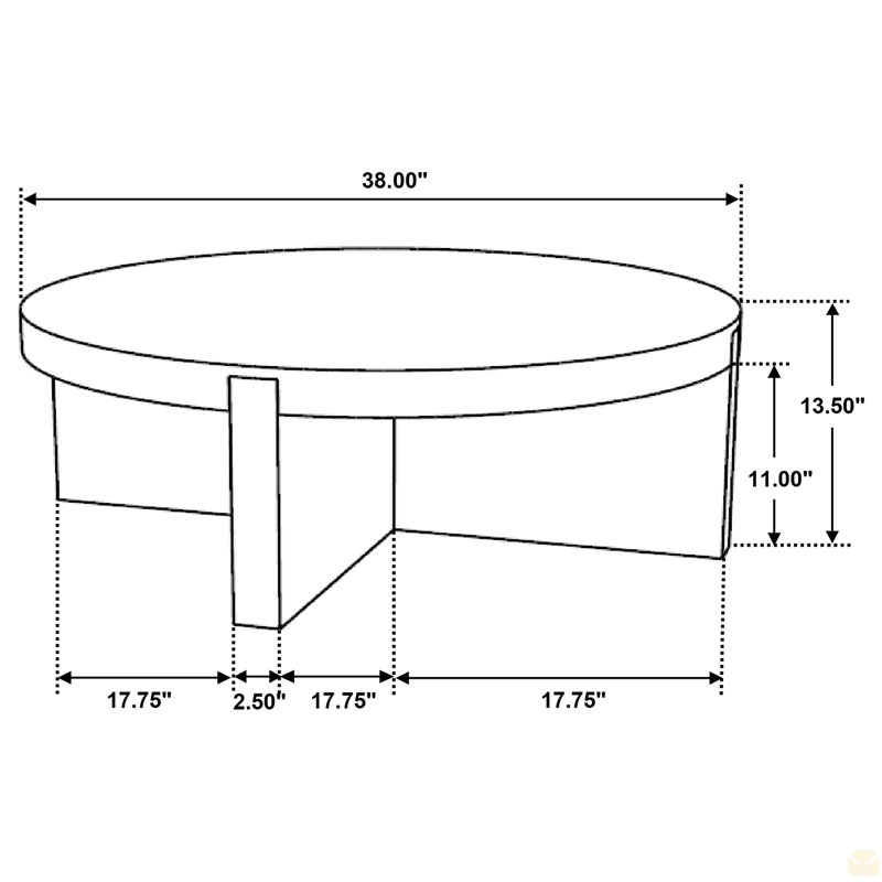 Round Solid Mango Wood Coffee Table