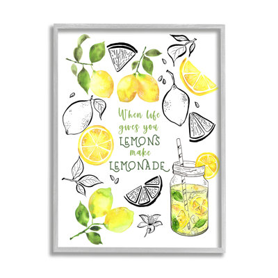 Ba-995 - Cadre de cuisine limonade encadré sur bois par By the Lakeside