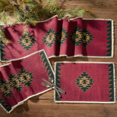 Black Bear Red Dawn Table Runner 13"